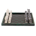 Шахматы Русские сказки с доской из натурального камня Змеевик Decorative Thematic Chess варинант исполнения - 1 | Loft Concept в Барнауле
