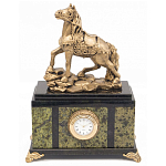 Часы настольные из натурального камня с декором в виде коня Horse Stone Clock варинант исполнения - 1 | Loft Concept в Барнауле