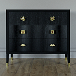 Бельевой Комод с 4 ящиками Elsa Dreams Black варинант исполнения - 4 | Loft Concept в Барнауле