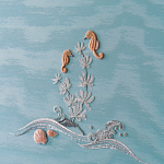 Обои с вышивкой ручной работы Amami Waves Moonbeam colourway on silk moire варинант исполнения - 5 | Loft Concept в Барнауле