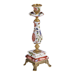 Подсвечник с цветочной росписью из фарфора с бронзовыми элементами Eden Garden варинант исполнения - 2 | Loft Concept в Барнауле