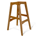 Барный стул со спинкой на 4-х деревянных ножках Сиреневый Велюр Ava Charm варинант исполнения - 4 | Loft Concept в Барнауле