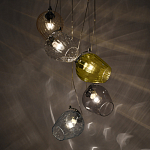 Люстра каскадная с 5-ю разноцветными стеклянными плафонами Kaleido варинант исполнения - 4 | Loft Concept в Барнауле