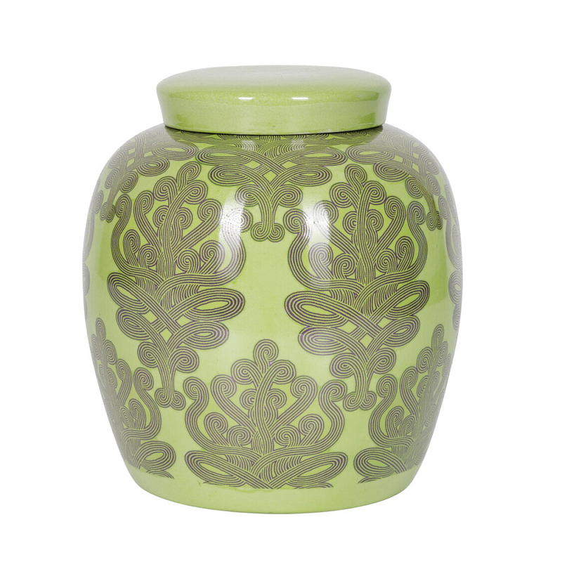 Банка с крышкой Porcelain Malachite Jar Зеленый в Барнауле | Loft Concept 