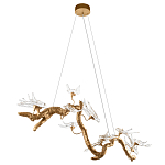 Люстра подвесная линейная с прозрачными стеклянными птичками на ветвях Serip Voa варинант исполнения - 4 | Loft Concept в Барнауле