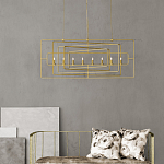 Люстра золотая из пересекающихся прямоугольных элементов Thin Intersecting Rectangles варинант исполнения - 3 | Loft Concept в Барнауле