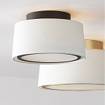 Потолочный светильник с круглым хлопковым абажуром Frosted Diffuser варинант исполнения - 2 | Loft Concept в Барнауле