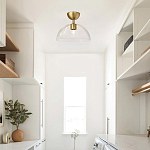 Потолочный светильник с широким полусферическим плафоном из прозрачного стекла Alora Mood варинант исполнения - 5 | Loft Concept в Барнауле