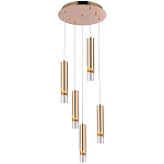 Подвесной светильник Metal Acrylic Tube Five Gold Hanging Lamp варинант исполнения - 2 | Loft Concept в Барнауле
