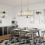 Люстра прямоугольная цвета латунь с прозрачными рифлеными цилиндрическими плафонами Kichler варинант исполнения - 8 | Loft Concept в Барнауле