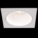 Встраиваемый спот светодиодный квадаратный белого цвета с круглым углублением Ombra Lux  варинант исполнения - 1 | Loft Concept в Барнауле