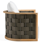 Дизайнерское уличное кресло из массива дерева с плетеной спинкой PALINFRASCA Armchair варинант исполнения - 7 | Loft Concept в Барнауле