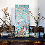 Постер на холсте в стиле шинуазри с изображением сада Chinoiserie Gazebo in the Imperial Garden Poster варинант исполнения - 4 | Loft Concept в Барнауле