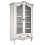 Шкаф книжный белый из массива бука с 5-ю полками и 2-мя ящиками в стиле прованс White Provence варинант исполнения - 1 | Loft Concept в Барнауле