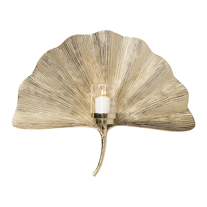 Большой Настенный Подсвечник золотой Лист Пальмы Золотой в Барнауле | Loft Concept 
