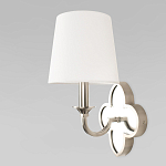 Бра с белым текстильным абажуром и декоративным основанием в виде четырехлистника с зеркальной вставкой Vitorino варинант исполнения - 20 | Loft Concept в Барнауле