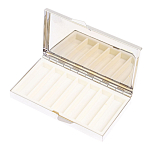 Таблетница карманная прямоугольная на 7 отделений с зеркалом и накладкой из натурального камня Лазурит Silver Stone Pillboxes варинант исполнения - 3 | Loft Concept в Барнауле