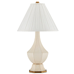 Настольная лампа с фактурным конусовидным абажуром и кожаным каркасом Malifis варинант исполнения - 4 | Loft Concept в Барнауле