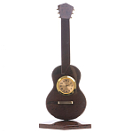 Часы настольные в виде гитары из натурального камня Обсидиан Stone Clock варинант исполнения - 3 | Loft Concept в Барнауле