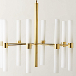 Люстра золотая с 16-ю тонкими цилиндрическими плафонами Shoulders варинант исполнения - 1 | Loft Concept в Барнауле