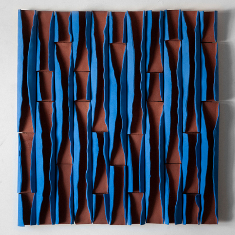 Объемное фактурное панно Metropolis Terracotta and Blue Синий Терракотовый в Барнауле | Loft Concept 