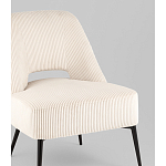 Кресло лаунж Бостон велюр рельефный молочный на черных ножках варинант исполнения - 2 | Loft Concept в Барнауле