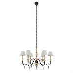 Люстра на металлическом основании с 6-ю белыми тканевыми абажурами Terrain варинант исполнения - 1 | Loft Concept в Барнауле