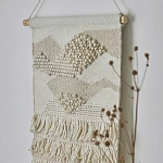 Панно из шерсти и хлопка с узором Beige Calista Serene варинант исполнения - 6 | Loft Concept в Барнауле