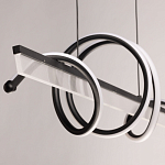 Люстра линейная черного цвета с волнообразным металлическим элементом Luke Lampco Tracer Lamp варинант исполнения - 7 | Loft Concept в Барнауле