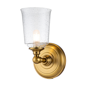 Бра для ванных комнат с прозрачным плафоном из стекла с пузырьками на основании цвета латунь Feiss