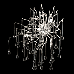 Бра с лучеобразным основанием и подвесками из прозрачного стекла в виде длинных капель Droplet Chandelier варинант исполнения - 12 | Loft Concept в Барнауле