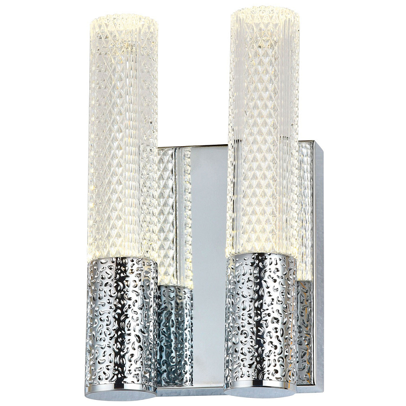 Бра с двумя плафонами Dew Drops Tube Duo Chrome Wall Lamp Прозрачный Хром Бра с двумя плафонами Dew Drops Tube Duo Chrome Wall Lamp Прозрачный Хром в Барнауле | Loft Concept