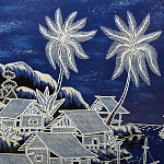 Картина ручная вышивка бисером Ночной пейзаж Night Boat Bay варинант исполнения - 3 | Loft Concept в Барнауле