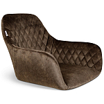 Барный стул со спинкой и подлокотниками на 4-х черных ножках Douglas Rhombus Коричневый Велюр варинант исполнения - 2 | Loft Concept в Барнауле