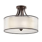 Потолочный светильник с двойным цилиндрическим плафоном из белого стекла и прозрачной органзы Kichler варинант исполнения - 17 | Loft Concept в Барнауле