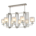 Люстра прямоугольной формы с 8-ю цилиндрическими плафонами из стекла Laurent варинант исполнения - 2 | Loft Concept в Барнауле