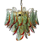 Люстра стеклянная с зелеными лепестками Green Leaf Fall варинант исполнения - 1 | Loft Concept в Барнауле