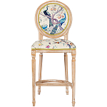 Барный стул из массива бука с изображением птиц и цветов  Beige Green Chinoiserie Garden Chair варинант исполнения - 1 | Loft Concept в Барнауле