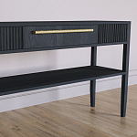 Дизайнерская Консоль с полкой и ящиком Primo Черный дуб варинант исполнения - 3 | Loft Concept в Барнауле