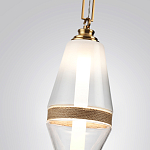 Подвесной светильник со стеклянным плафоном и декоративной вставкой из текстурного камня Tectona  варинант исполнения - 5 | Loft Concept в Барнауле