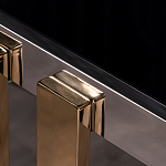 Консоль в современном стиле с черной стекляной столешницей Console with Black Glass варинант исполнения - 2 | Loft Concept в Барнауле