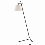 Торшер с черным наклонным корпусом и конусовидным абажуром Black Tripod варинант исполнения - 4 | Loft Concept в Барнауле