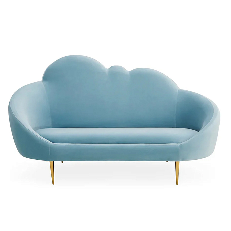 Уникальный детский диван Soft Cloud двухместный Голубой Золотой в Барнауле | Loft Concept 