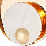 Бра с круглым плафоном из белого мрамора и золотистым металлическим обрамлением  Ginger & Jagger варинант исполнения - 2 | Loft Concept в Барнауле