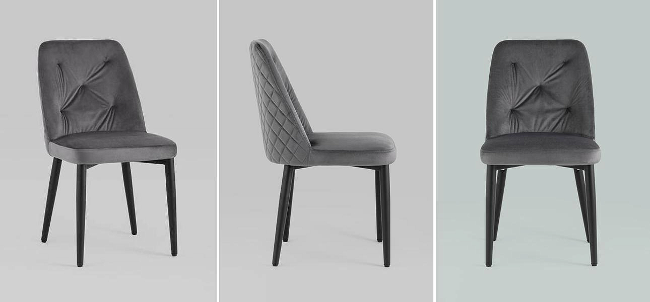 Стул Emma Chair Серый Велюр Стул Emma Chair Серый Велюр - Loft-Concept в Барнауле