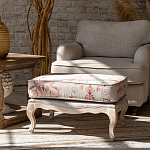 Мягкая банкетка из массива бука серая с растительным орнаментом Raffael Grey Floral Banquette варинант исполнения - 5 | Loft Concept в Барнауле