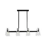 Люстра светодиодная с 8-ю прозрачными плафонами из акрила и стали Glass Cylinder Black варинант исполнения - 4 | Loft Concept в Барнауле