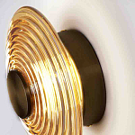 Бра с рельефным круглым плафоном янтарного цвета Savio Glass Disc Light варинант исполнения - 2 | Loft Concept в Барнауле