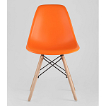 Пластиковый стул на ножках из массива бука Eames Orange варинант исполнения - 4 | Loft Concept в Барнауле