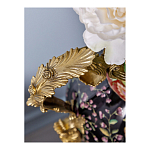 Ваза из фарфора черная с цветочной росписью и бронзовыми элементами Spring Garden варинант исполнения - 4 | Loft Concept в Барнауле